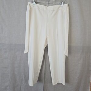 NWT Worthington Women's Crop Pants Size 10 Ivory Ankle Length Pull-On Stretch‎